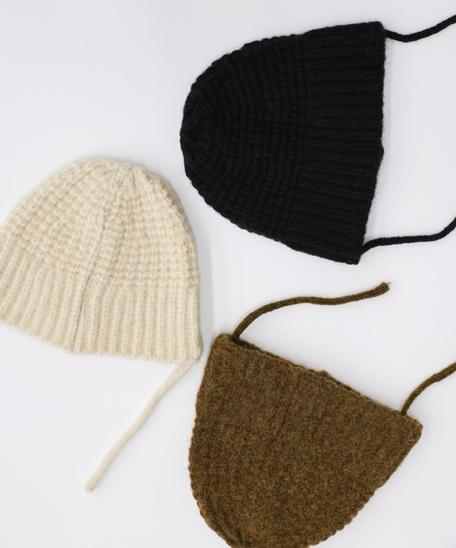 select MOCA(セレクトモカ)の「紐付きニット帽(ニットキャップ/ビーニー・レディース・ブラウン/ブラック/アイボリー・FREE)」の13枚目の写真