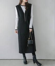 La-gemme（ラジェム）の「Vネックジャンパースカート（ジャンパースカート）」