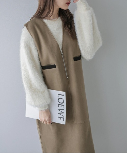 セール】Vネックジャンパースカート（ジャンパースカート）｜La-gemme