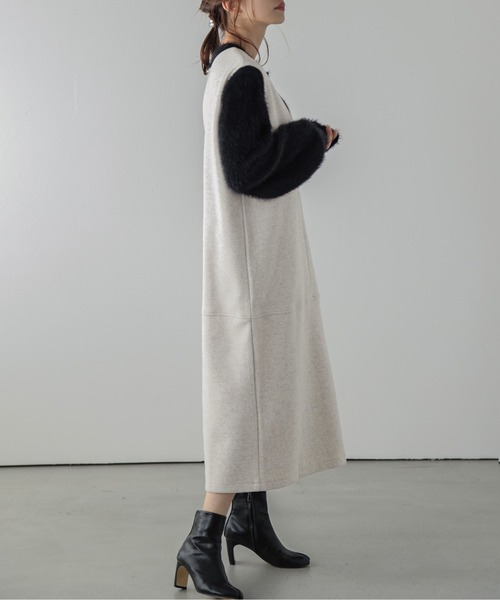 La-gemme（ラジェム）の「Vネックジャンパースカート（ジャンパースカート・レディース・オートミール/グレー/ブラウン/ブラック・フリー）」の19枚目の写真
