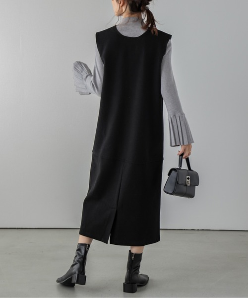 La-gemme（ラジェム）の「Vネックジャンパースカート（ジャンパースカート・レディース・オートミール/グレー/ブラウン/ブラック・フリー）」の9枚目の写真