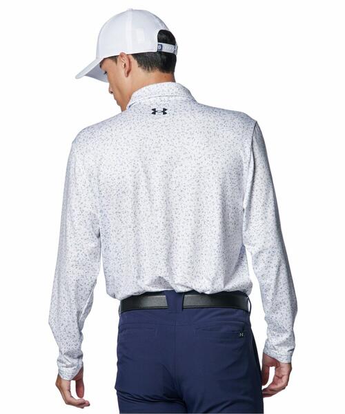 UNDER ARMOUR(アンダーアーマー)の「UAプレーオフ プリント ロングスリーブ ポロ(ゴルフ/メンズ)(ポロシャツ・メンズ・ホワイト・L/XL/2XL/M)」の2枚目の写真