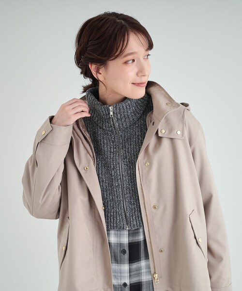 SHOO・LA・RUE（シューラルー）の「◆レイヤード風コーデが楽しめる ニットネックウォーマー（ネックウォーマー/スヌード・レディース・グレー/ブラック/ベージュ・00）」の10枚目の写真