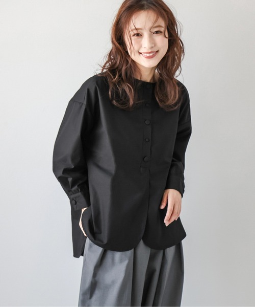 La-gemme(ラジェム)の「ラウンドヘムブラウス(シャツ/ブラウス・レディース・ホワイト/ブラック/グレー系その他・フリー)」の1枚目の写真