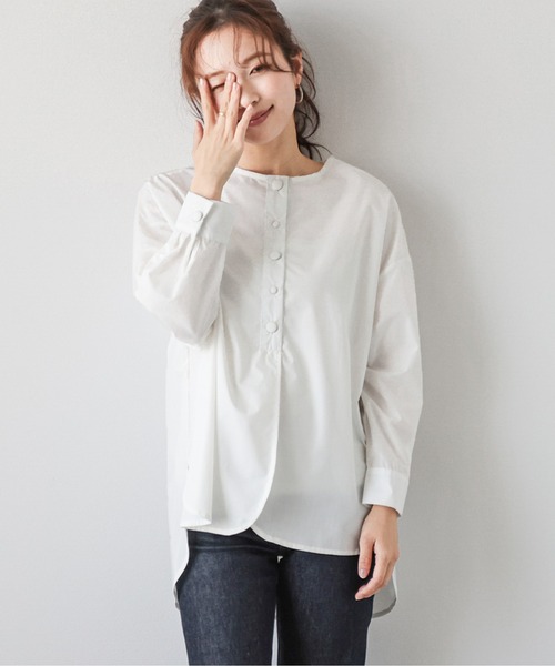 La-gemme(ラジェム)の「ラウンドヘムブラウス(シャツ/ブラウス・レディース・ホワイト/ブラック/グレー系その他・フリー)」の12枚目の写真