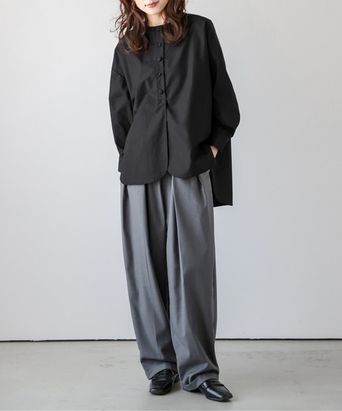 La-gemme(ラジェム)の「ラウンドヘムブラウス(シャツ/ブラウス・レディース・ホワイト/ブラック/グレー系その他・フリー)」の16枚目の写真