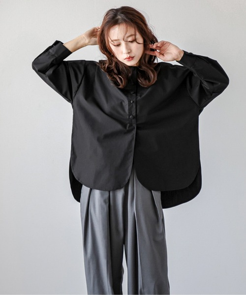 La-gemme(ラジェム)の「ラウンドヘムブラウス(シャツ/ブラウス・レディース・ホワイト/ブラック/グレー系その他・フリー)」の17枚目の写真
