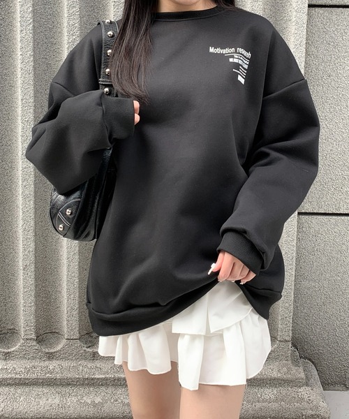 Teem Store(チームストア)の「裏起毛バックプリントオーバーサイズスウェットプルオーバー(スウェット・レディース・グレー/ブラック/アイボリー/チャコール・L/M)」の20枚目の写真