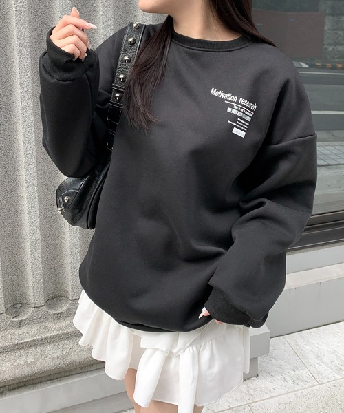 Teem Store(チームストア)の「裏起毛バックプリントオーバーサイズスウェットプルオーバー(スウェット・レディース・グレー/ブラック/アイボリー/チャコール・L/M)」の17枚目の写真