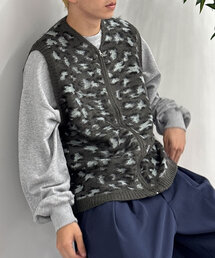 TOWNCRAFT（タウンクラフト）の「【TOWNCRAFT/タウンクラフト】SHAGGY PATTERN ZIP VEST（ニット/セーター）」