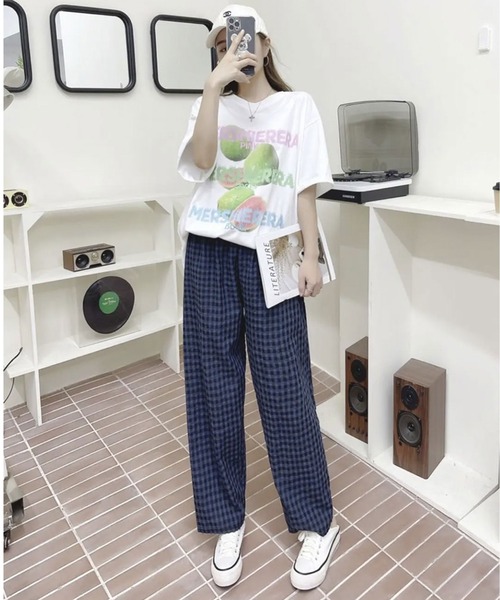 ammy.(エイミードット)の「【 ammy. / エイミードット 】 チェック柄 リラックスパンツ / ルームウェア(その他パンツ・レディース・ブラック系/グレー系/ブラウン系/ネイビー系/ブルー系/オレンジ系/パープル系・FREE)」の8枚目の写真