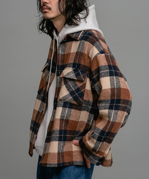 URBAN RESEARCH Sonny Label(アーバンリサーチサニーレーベル)の「シャギーチェックレギュラーカラーシャツ(シャツ/ブラウス・メンズ・ブルー系その他/レッド系その他/ブラウン系その他・LARGE/MEDIUM)」の6枚目の写真