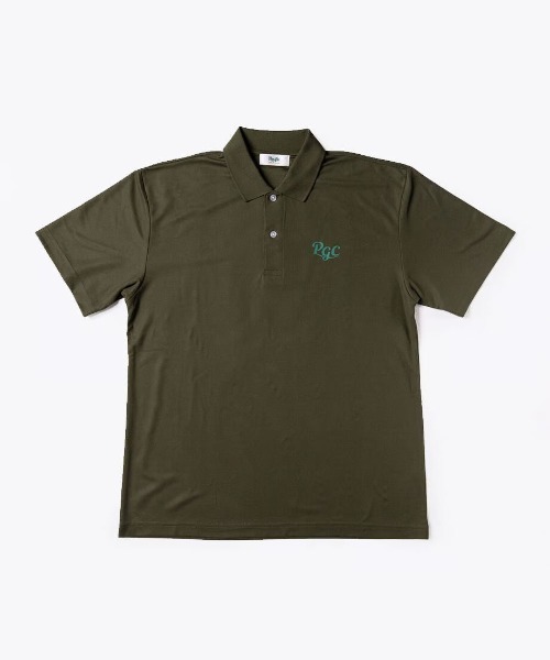 Pacific GOLF CLUB ポロシャツ Mサイズ　オリーブ　ゴルフ パシフィックゴルフクラブ 【ユニセックス】サークルロゴ半袖