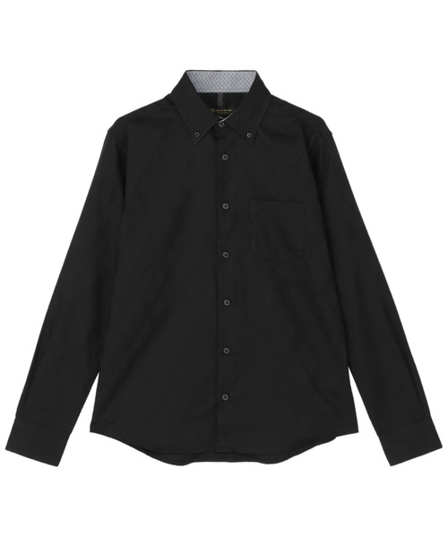 TOKYO SHIRTS(トウキョウシャツ)の「デザインカジュアル長袖シャツ ボタンダウン(ポロシャツ・メンズ・ブラック・M/S/L/LL)」の1枚目の写真
