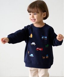 働く車刺しゅうトレーナー