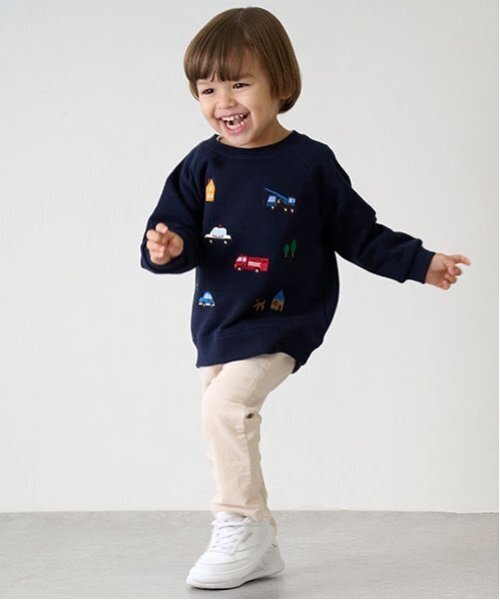 セール】働く車刺しゅうトレーナー（スウェット）｜petit main