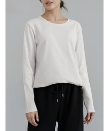 リブニットロングプルオーバー
