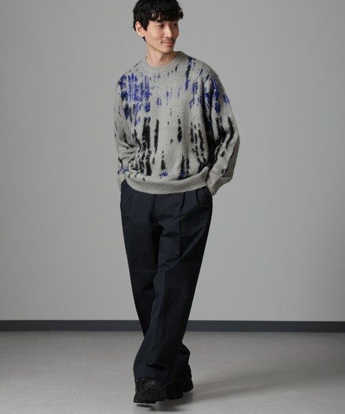NANO universe（ナノユニバース）の「ペイントグラデーションモヘヤライクニット（ニット/セーター・メンズ・ネイビー/オリーブ/ブルーグリーン/ブラック/グレー・M/L）」の13枚目の写真