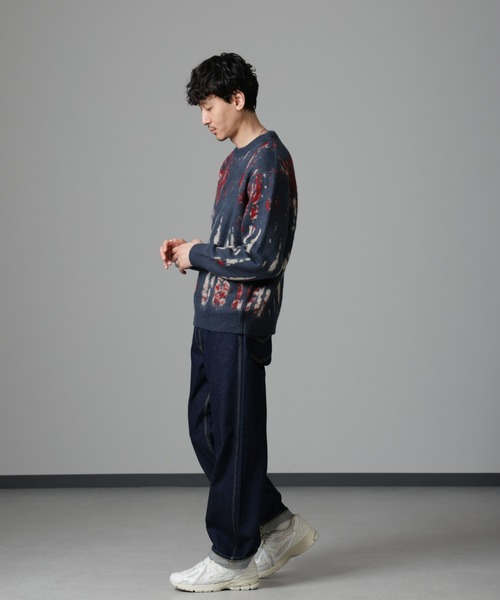 NANO universe（ナノユニバース）の「ペイントグラデーションモヘヤライクニット（ニット/セーター・メンズ・ネイビー/オリーブ/ブルーグリーン/ブラック/グレー・M/L）」の20枚目の写真