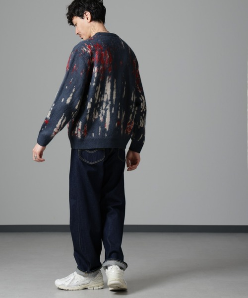 NANO universe（ナノユニバース）の「ペイントグラデーションモヘヤライクニット（ニット/セーター・メンズ・ネイビー/オリーブ/ブルーグリーン/ブラック/グレー・M/L）」の21枚目の写真