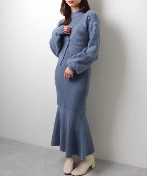 Lace Ladies(レースレディース)の「【2点セット】プチハイネック ノースリーブ マーメイド ロング ニット ワンピース(ワンピース・レディース・ダークグレー/ブルーグレー/ラベンダー/ブラック・FREE/S)」の16枚目の写真