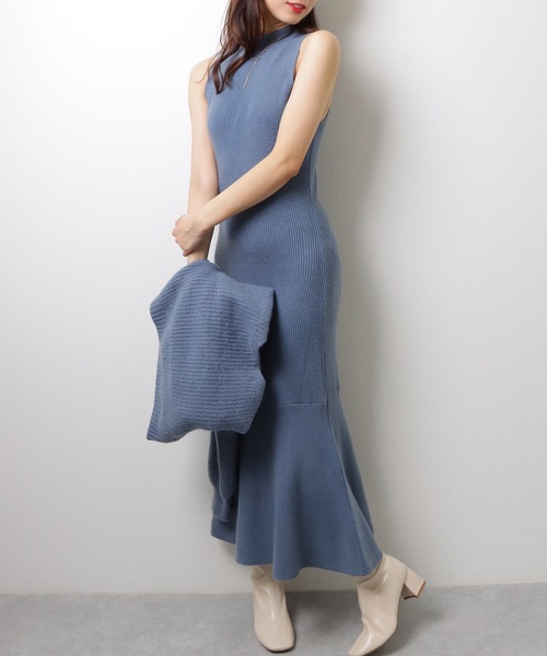 Lace Ladies(レースレディース)の「【2点セット】プチハイネック ノースリーブ マーメイド ロング ニット ワンピース(ワンピース・レディース・ダークグレー/ブルーグレー/ラベンダー/ブラック・FREE/S)」の20枚目の写真