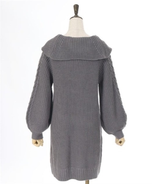 axes femme（アクシーズファム）の「Ｗ編み上げニットチュニック（チュニック・レディース・ブラック/ミント/ワイン/キナリ/ピンク・FREE）」の10枚目の写真