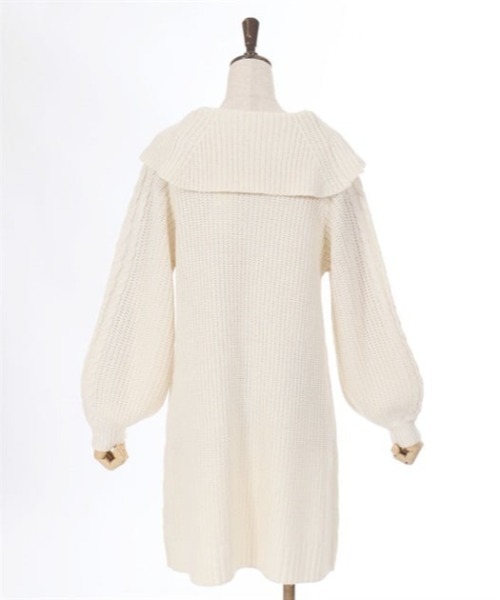 axes femme（アクシーズファム）の「Ｗ編み上げニットチュニック（チュニック・レディース・ブラック/ミント/ワイン/キナリ/ピンク・FREE）」の14枚目の写真