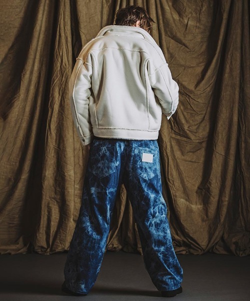 NO ID.（ノーアイディ）の「mj10441- ﾌｪｲｸﾑｰﾄﾝBIG-Gｼﾞｬﾝ（ムートンコート・メンズ・ベージュ/アイボリー/ブラック・ONE SIZE）」の9枚目の写真