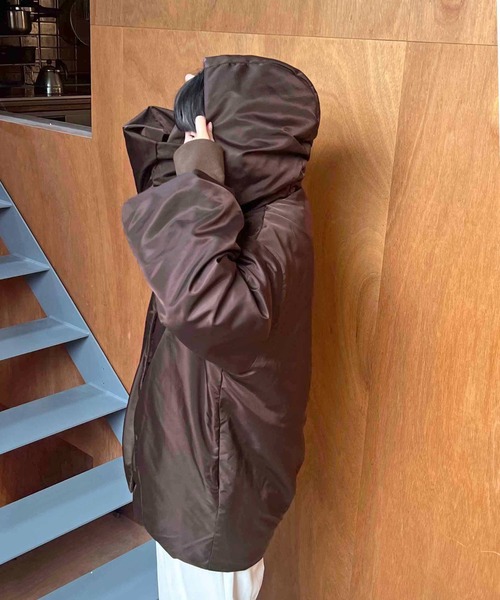 apres jour clair（アプレジュールクレア）の「【apres jour clair】中綿フードコクーンアウター【ZOZOTOWN限定アイテム】（ブルゾン・レディース・アイボリー/ブラウン系その他/ブラック・フリー/X-LARGE）」の17枚目の写真