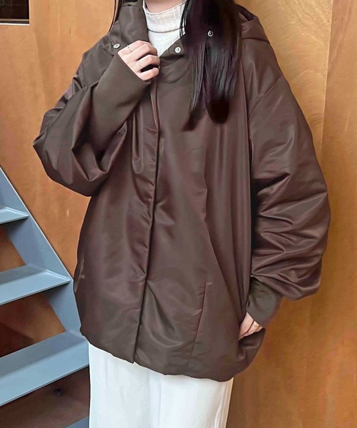 apres jour clair（アプレジュールクレア）の「【apres jour clair】中綿フードコクーンアウター【ZOZOTOWN限定アイテム】（ブルゾン・レディース・アイボリー/ブラウン系その他/ブラック・フリー/X-LARGE）」の19枚目の写真