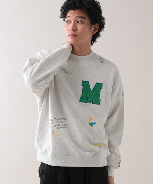 RAGEBLUE（レイジブルー）の「サガラ刺繍/ワッペンデザイン/オーバーサイズスウェット（スウェット・メンズ・ホワイト/ネイビー/イエロー・LARGE/MEDIUM）」の2枚目の写真