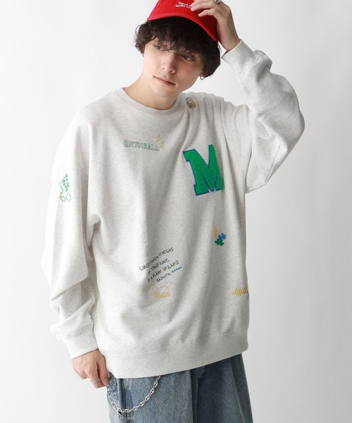 RAGEBLUE（レイジブルー）の「サガラ刺繍/ワッペンデザイン/オーバーサイズスウェット（スウェット・メンズ・ホワイト/ネイビー/イエロー・LARGE/MEDIUM）」の21枚目の写真