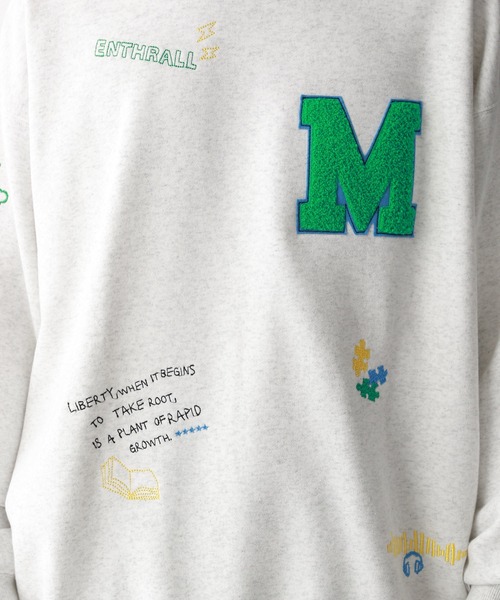 RAGEBLUE（レイジブルー）の「サガラ刺繍/ワッペンデザイン/オーバーサイズスウェット（スウェット・メンズ・ホワイト/ネイビー/イエロー・LARGE/MEDIUM）」の14枚目の写真