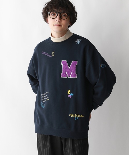 RAGEBLUE（レイジブルー）の「サガラ刺繍/ワッペンデザイン/オーバーサイズスウェット（スウェット・メンズ・ホワイト/ネイビー/イエロー・LARGE/MEDIUM）」の16枚目の写真