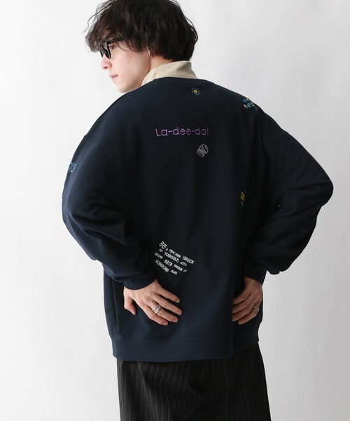 RAGEBLUE（レイジブルー）の「サガラ刺繍/ワッペンデザイン/オーバーサイズスウェット（スウェット・メンズ・ホワイト/ネイビー/イエロー・LARGE/MEDIUM）」の18枚目の写真