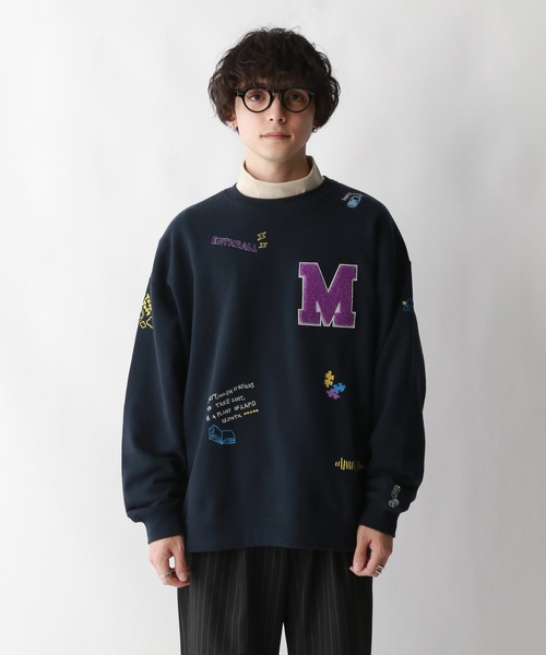 RAGEBLUE（レイジブルー）の「サガラ刺繍/ワッペンデザイン/オーバーサイズスウェット（スウェット・メンズ・ホワイト/ネイビー/イエロー・LARGE/MEDIUM）」の19枚目の写真