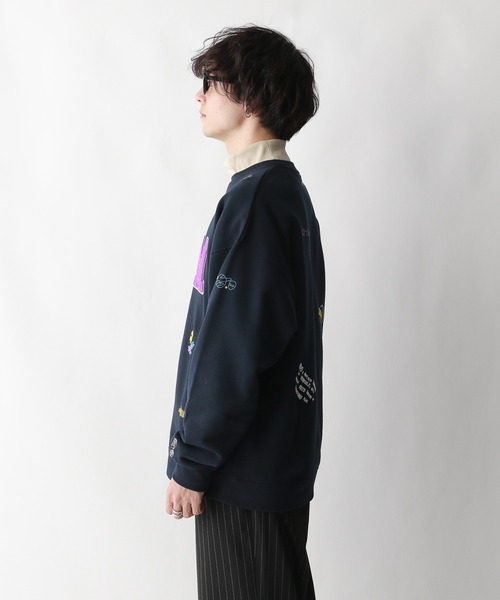 RAGEBLUE（レイジブルー）の「サガラ刺繍/ワッペンデザイン/オーバーサイズスウェット（スウェット・メンズ・ホワイト/ネイビー/イエロー・LARGE/MEDIUM）」の20枚目の写真
