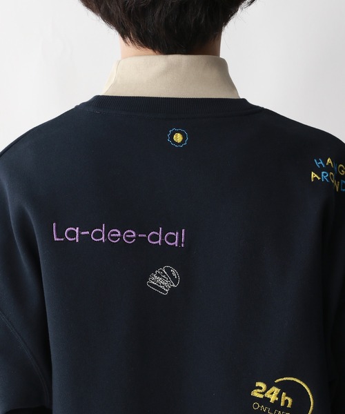 RAGEBLUE（レイジブルー）の「サガラ刺繍/ワッペンデザイン/オーバーサイズスウェット（スウェット・メンズ・ホワイト/ネイビー/イエロー・LARGE/MEDIUM）」の10枚目の写真