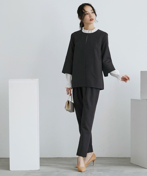 Callarus(カラルス)の「【入学式・卒業式・フォーマル】バックプリーツデザインジャケットストレッチパンツスーツ(ジャケット+パンツ)〔Callarus〕(スーツセット・レディース・ブラック/ベージュ・LL/L/M/S/3L)」の20枚目の写真