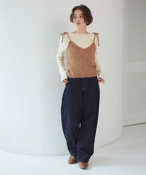 titivate(ティティベイト)の「カーブラインデニムパンツ(デニムパンツ・レディース・ブラック系その他/ブラック系その他2/アイボリー/ライトブルー/インディゴブルー/ブルー・M)」の17枚目の写真