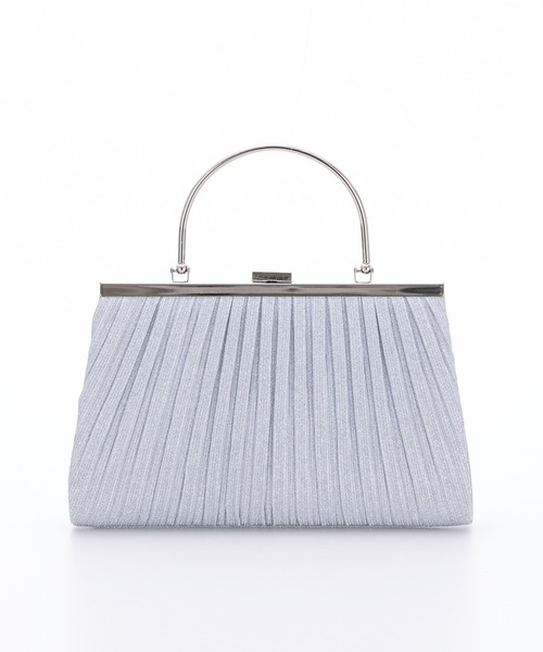 haremode（ハレモード）の「メタルハンドルラメプリーツパーティーバッグ（クラッチバッグ・レディース・ベージュ/シルバー/ブラック・FREE）」の3枚目の写真