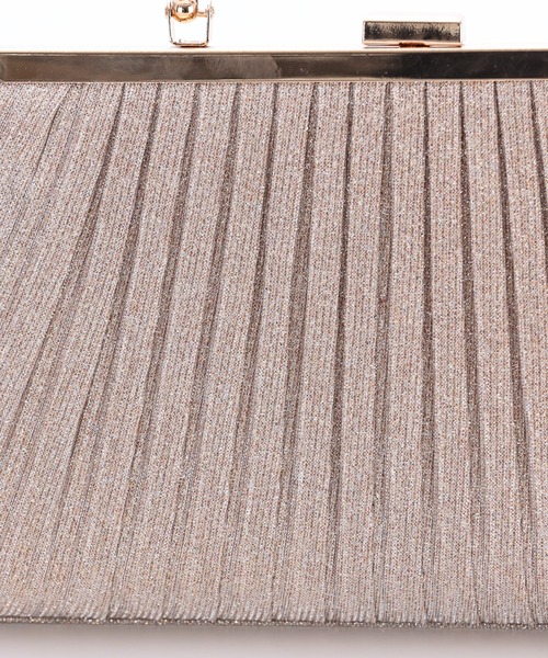 haremode（ハレモード）の「メタルハンドルラメプリーツパーティーバッグ（クラッチバッグ・レディース・ベージュ/シルバー/ブラック・FREE）」の12枚目の写真