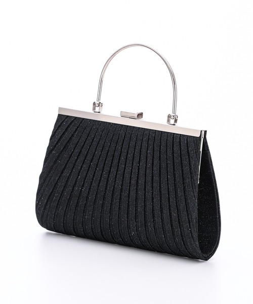 haremode（ハレモード）の「メタルハンドルラメプリーツパーティーバッグ（クラッチバッグ・レディース・ベージュ/シルバー/ブラック・FREE）」の14枚目の写真