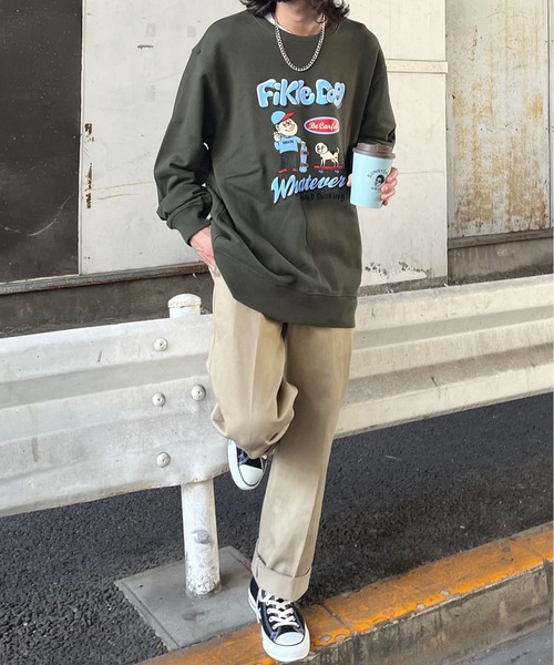 MODISH GAZE（モディシュガゼ）の「【MODISH GAZE】スケータードッグ裏毛スウェット(CP)（スウェット・メンズ・アッシュグレー/杢グレー/ブラック・L）」の4枚目の写真