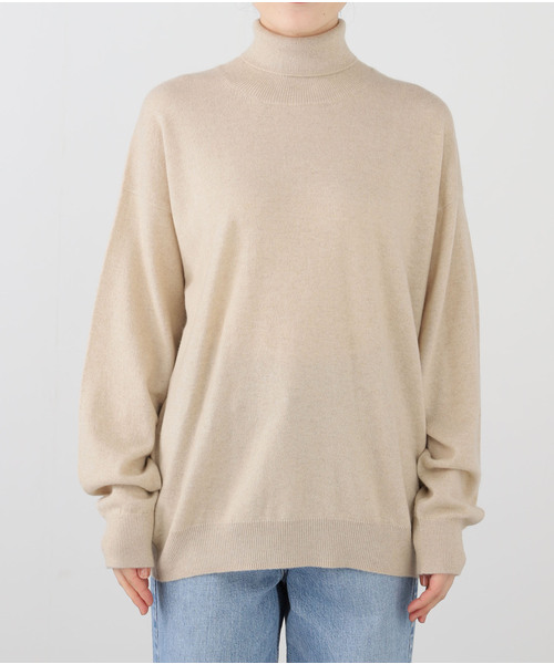 IENA(イエナ)の「cash&barba/キャッシュ&バルバ MONGORIAN CASHMERE T/N ニット(ニット/セーター・レディース・アイボリー/ブラック・1)」の1枚目の写真