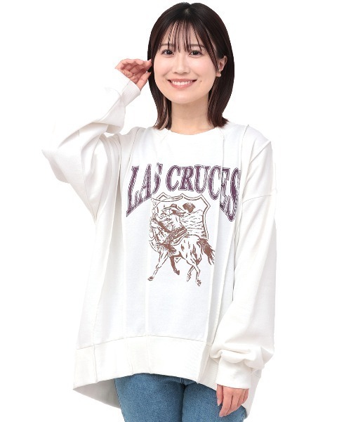 チチカカ(チチカカ)の「ランダムタックプリントプルオーバー(スウェット・レディース・ブラック/オフホワイト/ブルー・FREE)」の7枚目の写真