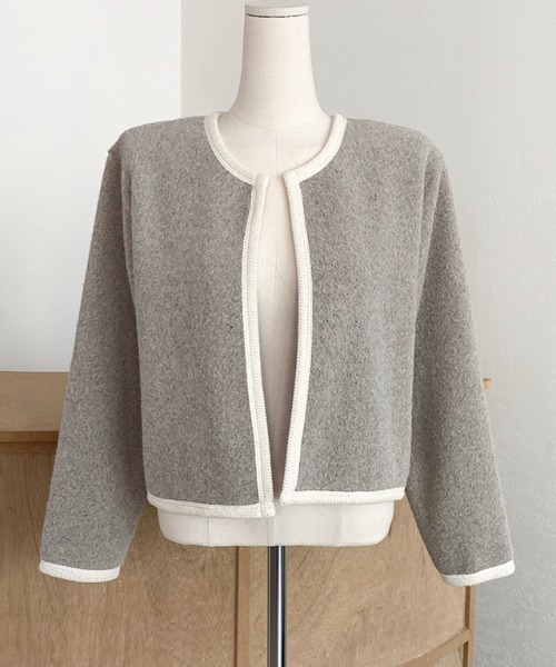 パイピングショートジャケット ANGIE ジャケット テーラードジャケット パイピング ショート