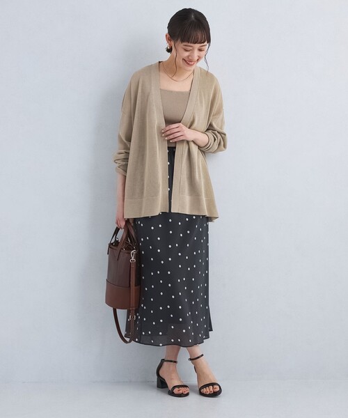 green label relaxing（グリーンレーベルリラクシング）の「シャーリー キナガシ ニット カーディガン -ウォッシャブル-（カーディガン/ボレロ・レディース・ブラック/ベージュ/オフホワイト/イエロー・FREE）」の11枚目の写真