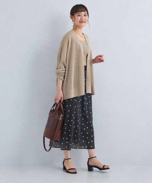 green label relaxing（グリーンレーベルリラクシング）の「シャーリー キナガシ ニット カーディガン -ウォッシャブル-（カーディガン/ボレロ・レディース・ブラック/ベージュ/オフホワイト/イエロー・FREE）」の12枚目の写真